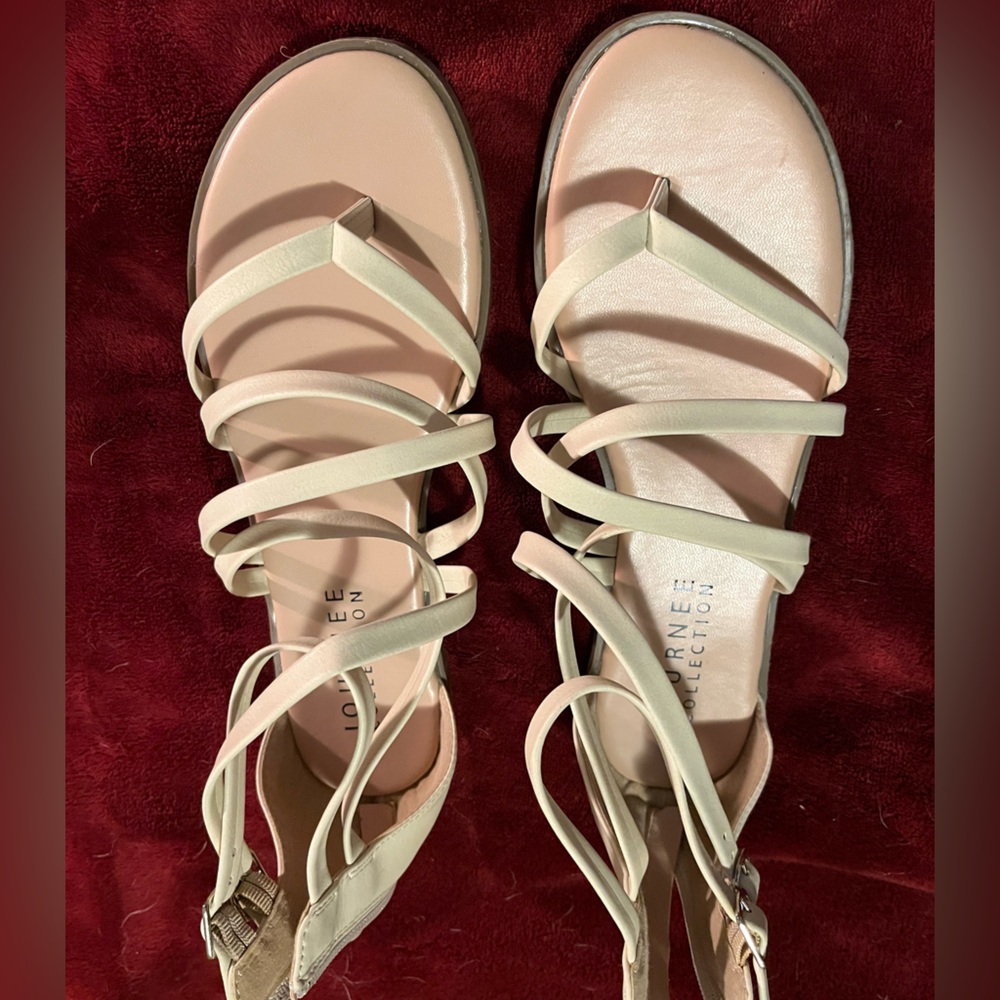 Cream Strappy- short Gladiator style Sandals